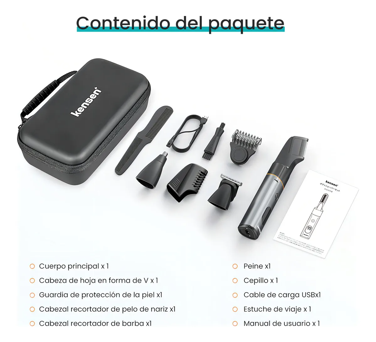 Rasuradora Kensen LK-881 gris y negra 127V