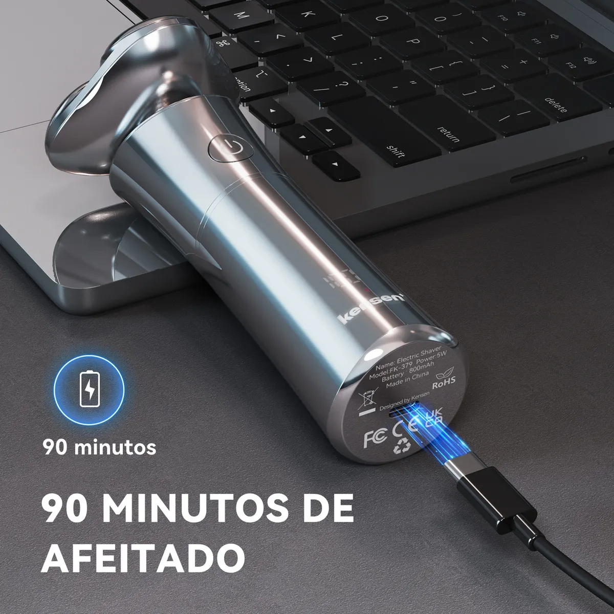 Rasuradora Eléctrica Barba Afeitadora En La Ducha Plateado