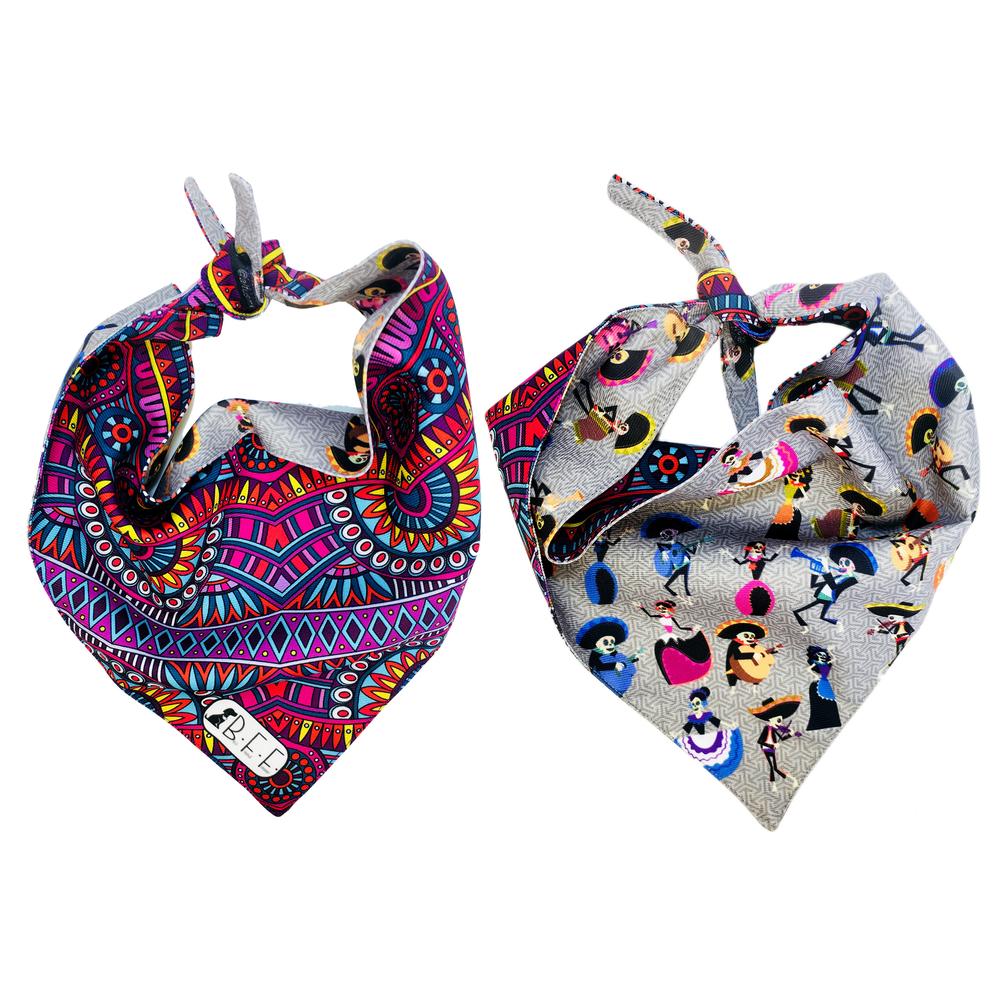 Bandanas para perros set de 3 piezas talla grande - Dia De Muertos