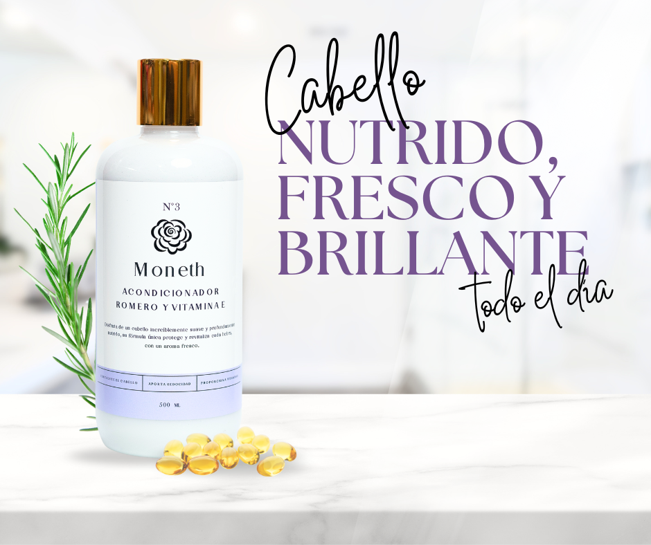 Moneth  Acondicionador de Romero y Vitamina E – Revitaliza y Fortalece tu Cabello desde la Raíz  500 ml