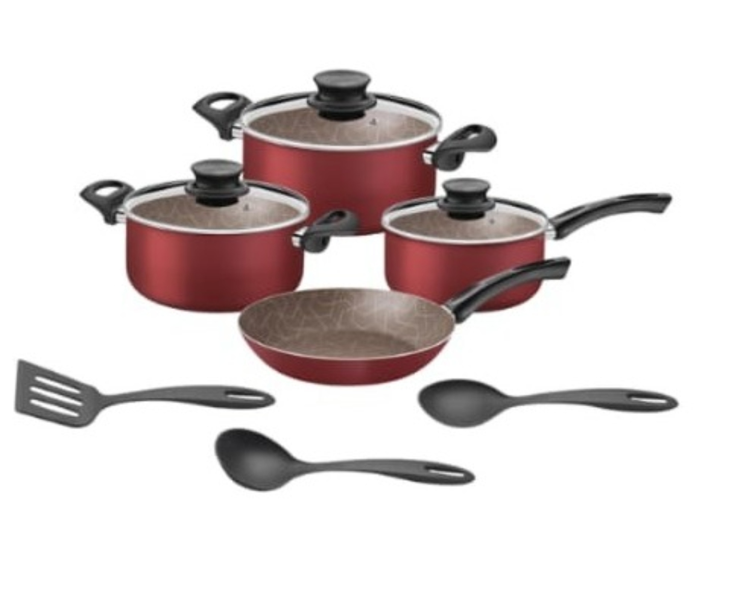 Combo Horno de Microondas Mirage MWD020E 0.7 + Bateria Tramontina Paris 10 Piezas Roja ENDY14