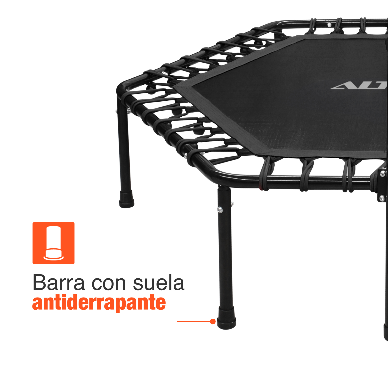 Trampolin Ejercicio Aerobico Altera Fitness Hexagonal Con Barra Agarradera Gym Jumping Aerobics Color Negro