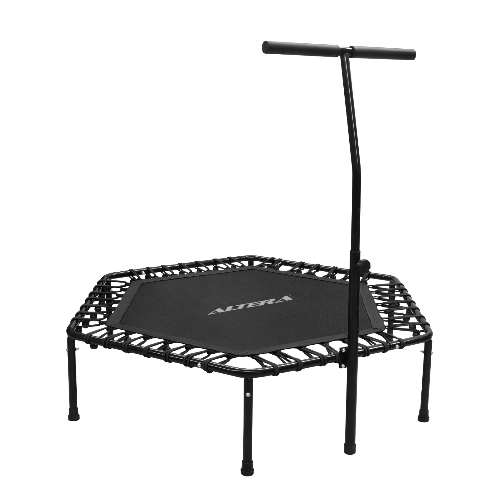 Trampolin Ejercicio Aerobico Altera Fitness Hexagonal Con Barra Agarradera Gym Jumping Aerobics Color Negro
