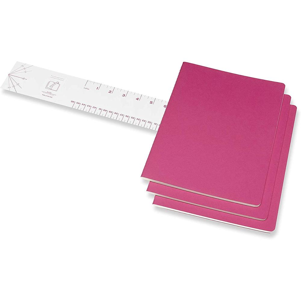 Set 3 Libretas Moleskine Rosa Hoja Rayada Pasta Suave