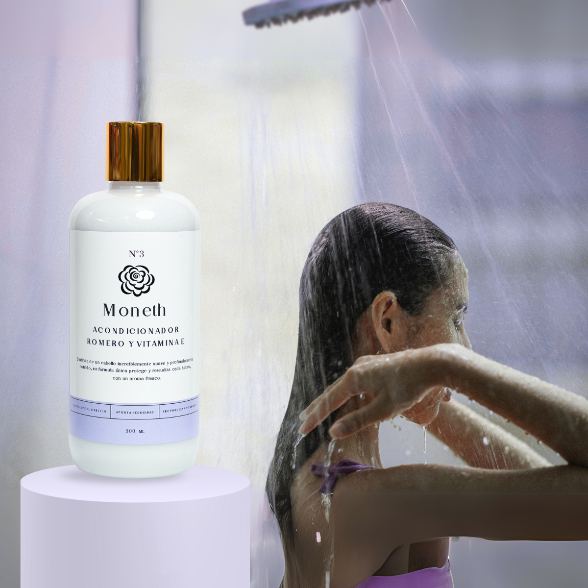 Moneth  Acondicionador de Romero y Vitamina E – Revitaliza y Fortalece tu Cabello desde la Raíz  500 ml