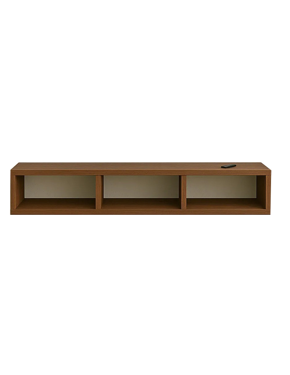 Estante Repisa Tv Flotante Soporte Minimalista 3 Divisiones Color Madera