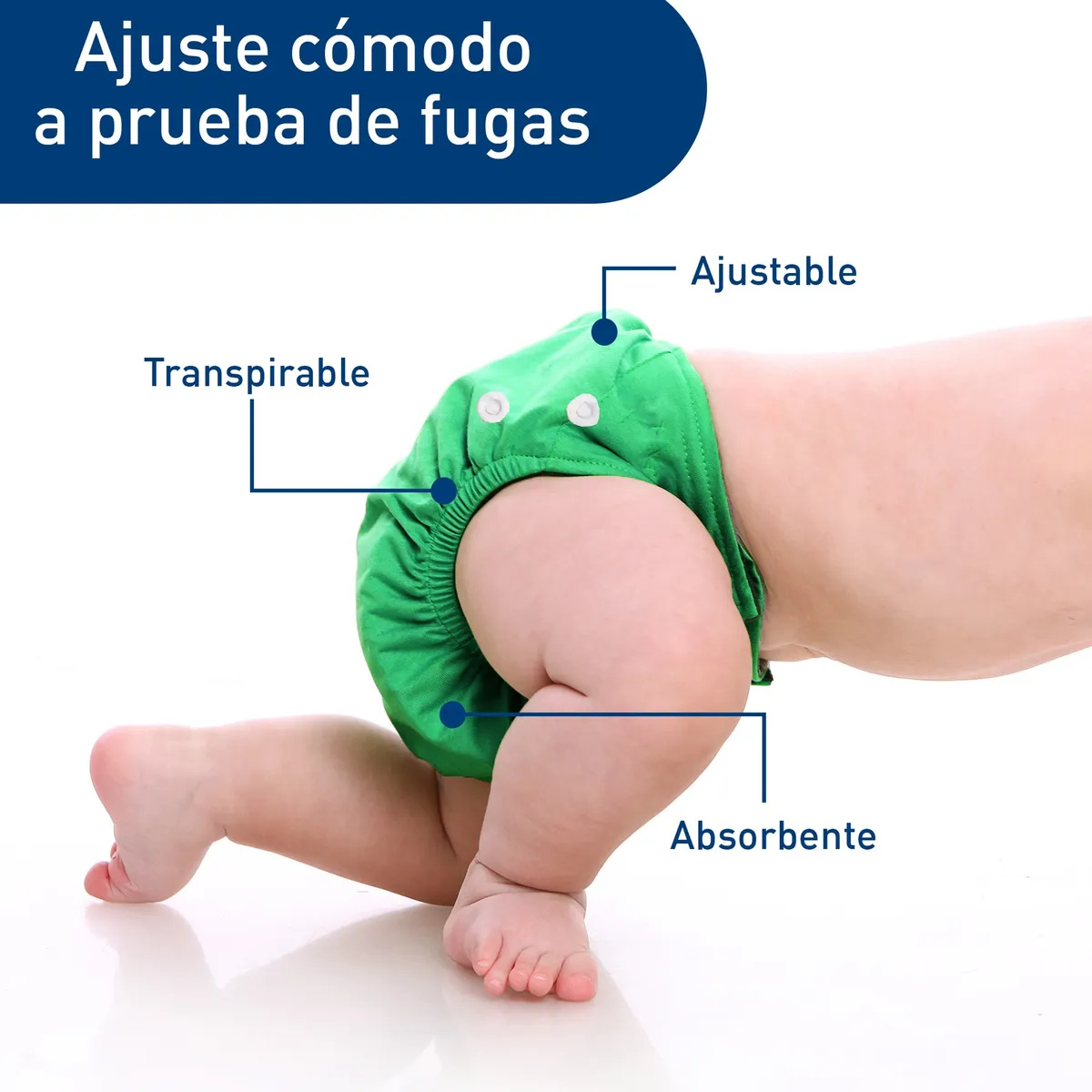 Paquete de 24 Pañales Ecológicos de Tela para Bebés de 0 a 3 Años de Edad, Hanylish