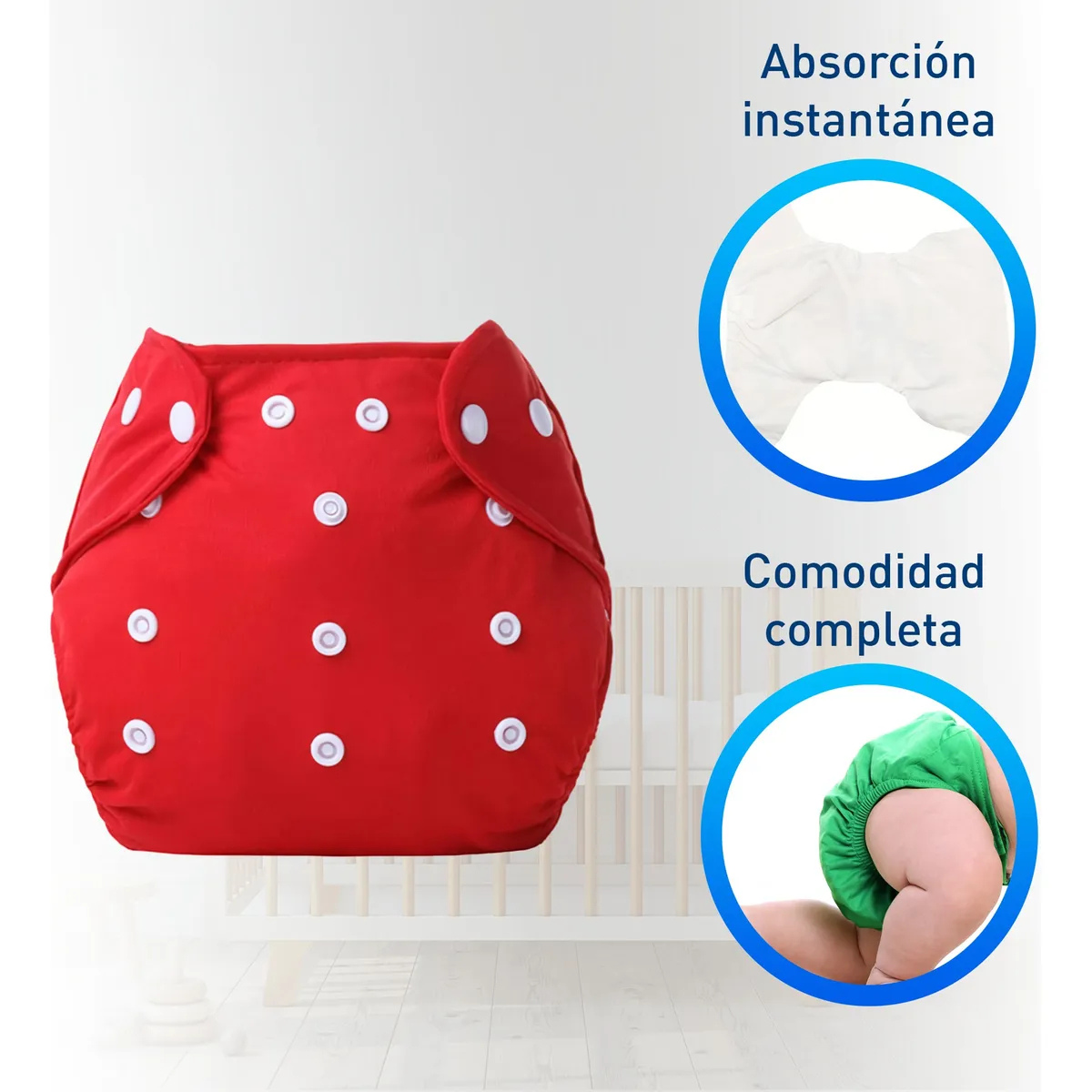 Paquete de 24 Pañales Ecológicos de Tela para Bebés de 0 a 3 Años de Edad, Hanylish