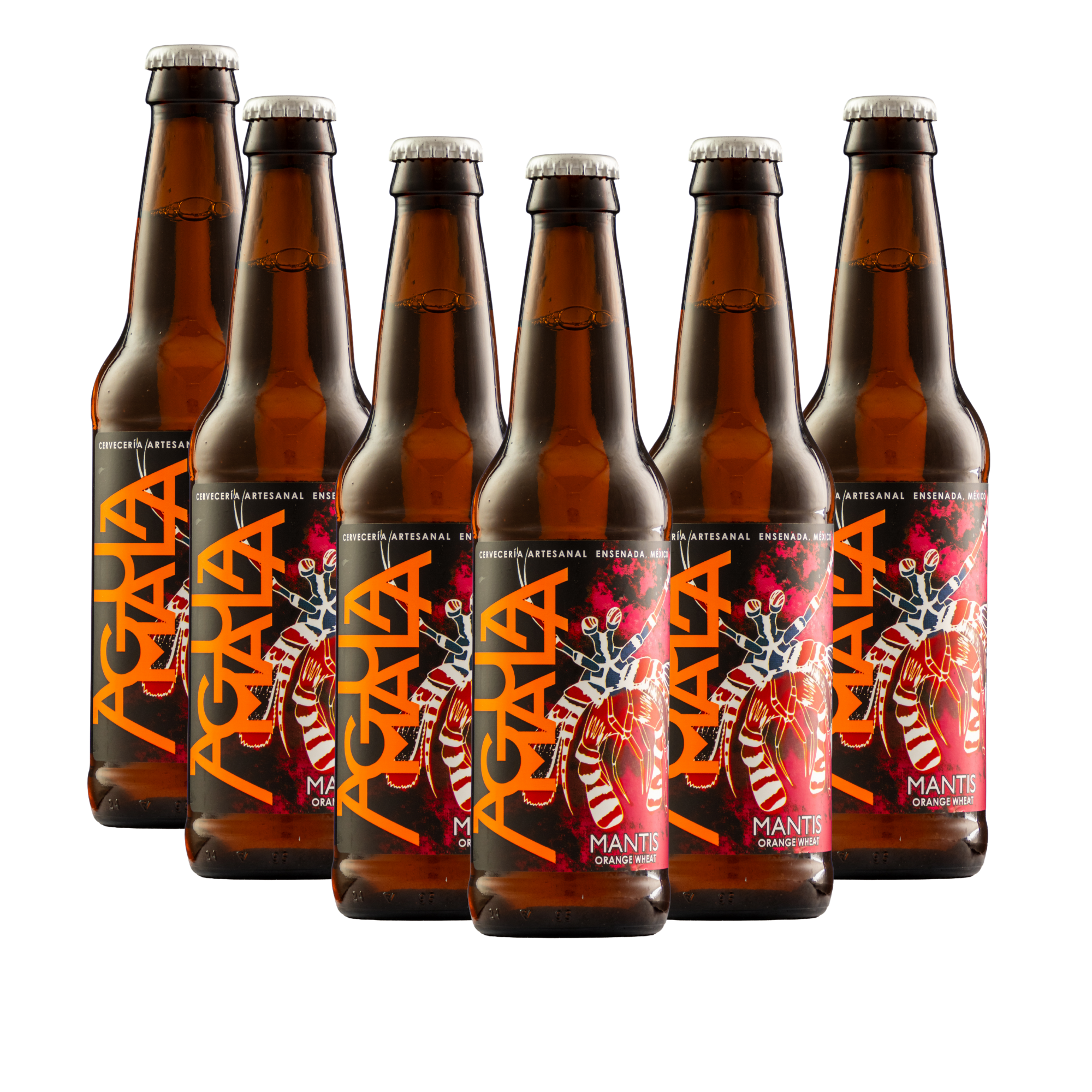 Six Pack Cerveza Agua Mala Mantis Orange Wheat 355 Ml
