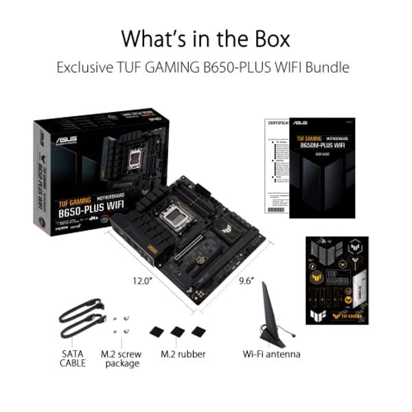 ASUS TUF GAMING B650-PLUS WIFI AMD B650 AM5 Ryzen™ Desktop 9000 8000 and 7000 ATX motherboard, 14 power stages, PCIe® 5.0 M.2 , DDR5 memory, WiFi 6 and 2.5 Gb Ethernet, USB4® suppo