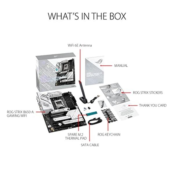 ASUS ROG Strix B650-A Gaming WiFi 6E AM5 (LGA1718) Ryzen 7000 Motherboard(12+2 Power Stages,DDR5,3xM.2 Slots,PCIe® 4.0, 2.5G LAN,WiFi 6E,USB 3.2 Gen 2x2 Type-C® Port)