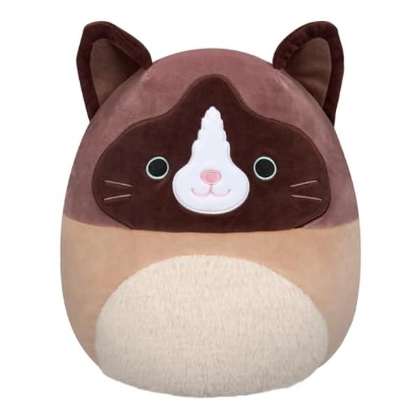 Squishmallows Original 16-Inch Woodward Snowshoe Cat with Fuzzy Belly - Official Jazwares Large Plush