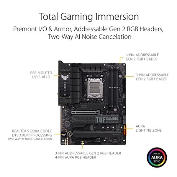 ASUS TUF Gaming X670E-PLUS WiFi 6E Socket AM5 (LGA 1718) Ryzen 7000 ATX Gaming Motherboard(16 Power Stages, PCIe® 5.0, DDR5 Memory, Four M.2 Slots,2.5 Gb LAN,USB 4, Aura RGB Lighti
