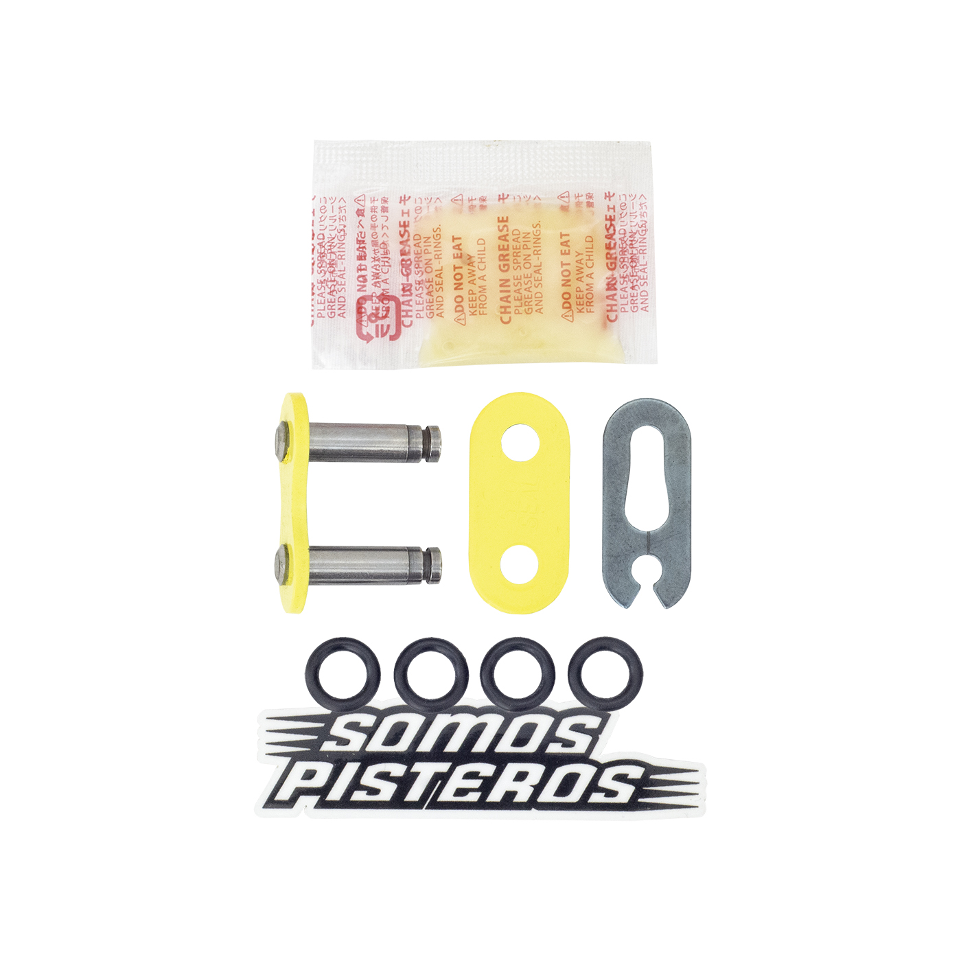 CANDADO CADENA 520 O RING CLIP AMARILLO FLUO RK PULSAR R3