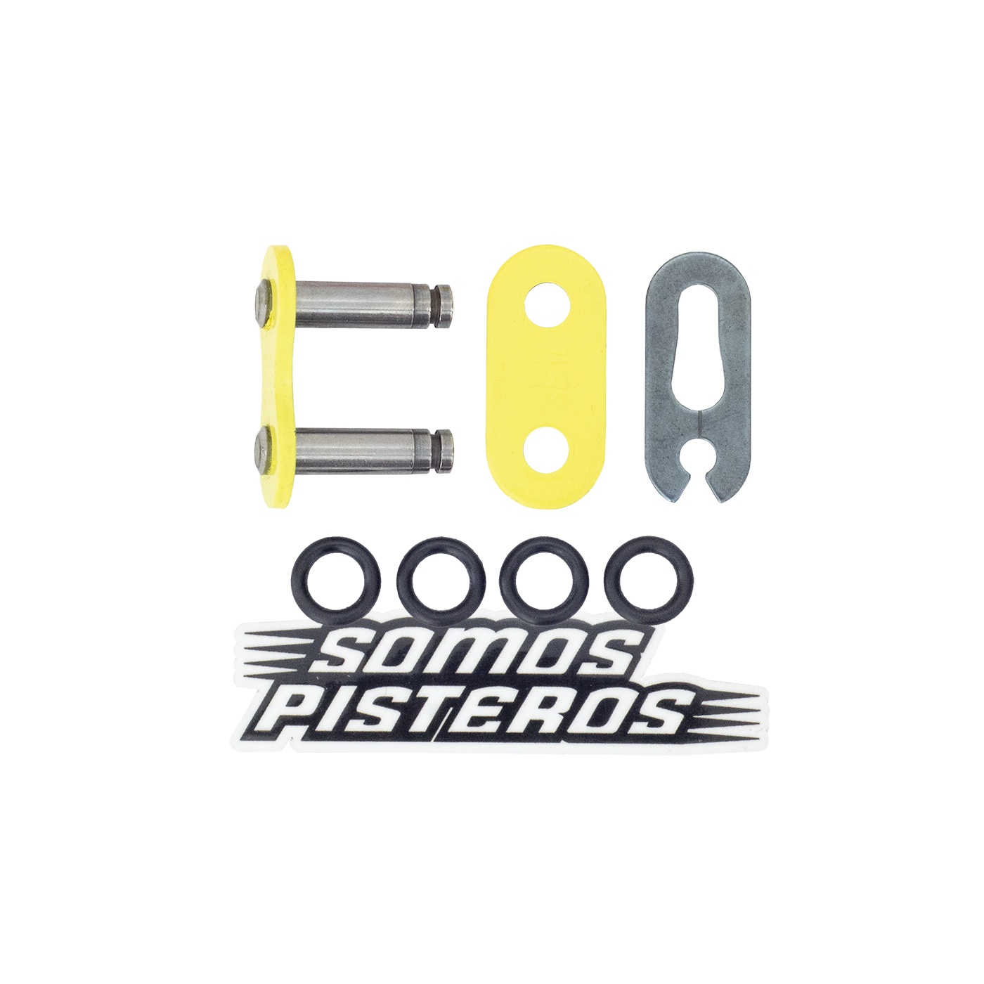 CANDADO CADENA 520 O RING CLIP AMARILLO FLUO RK PULSAR R3
