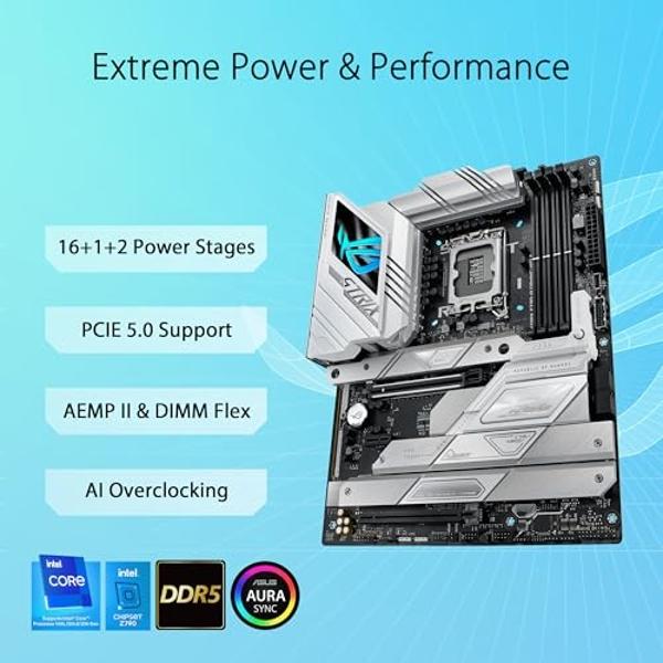 ASUS ROG Strix Z790-A Gaming WiFi II (WiFI 7) LGA 1700(Intel 14th & 13th & 12th Gen) ATX gaming motherboard(DDR5,5X M.2 slots,PCIe 5.0 x16,front-panel USB connector with PD 3.0 up 