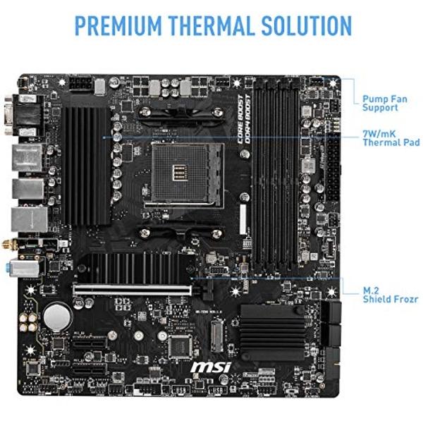 MSI B550M PRO-VDH WiFi ProSeries Motherboard (AMD Ryzen 5000, AM4, DDR4, PCIe 4.0, SATA 6Gb/s, M.2, USB 3.2 Gen 1, Wi-Fi, Bluetooth, D-SUB/HDMI/DP, Micro-ATX)