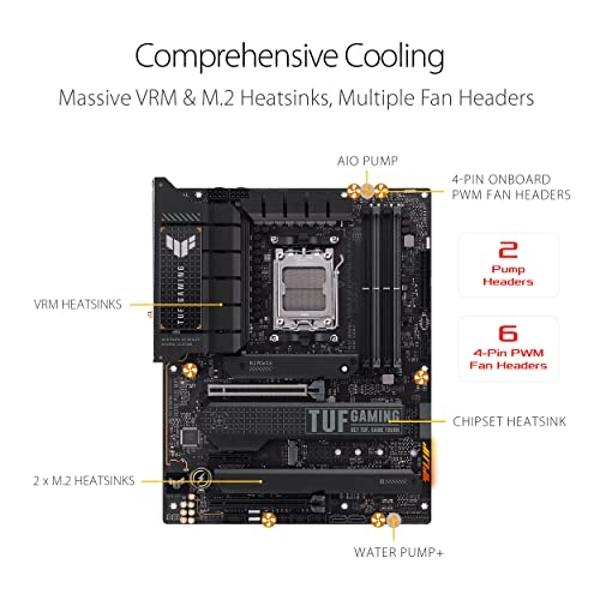 ASUS TUF Gaming X670E-PLUS WiFi 6E Socket AM5 (LGA 1718) Ryzen 7000 ATX Gaming Motherboard(16 Power Stages, PCIe® 5.0, DDR5 Memory, Four M.2 Slots,2.5 Gb LAN,USB 4, Aura RGB Lighti