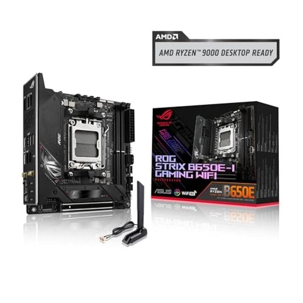 ASUS ROG Strix B650E-I Gaming WiFi AMD B650 AM5 Ryzen™ Desktop 9000 8000 & 7000 mini-ITX mITX Motherboard, 10+2 Power Stages, DDR5, 2X M.2 Slot, PCIe® 5.0, 2.5G LAN, WiFi 6E, USB 3