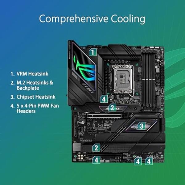 ASUS ROG Strix Z790-F Gaming WiFi II LGA 1700(Intel 14th &13th & 12th Gen) ATX Gaming Motherboard(DDR5,2.5 Gb LAN,5XM.2 Slots,PCIe 5.0 x16,WiFi 7,Front-Panel Connector with PD 3.0 
