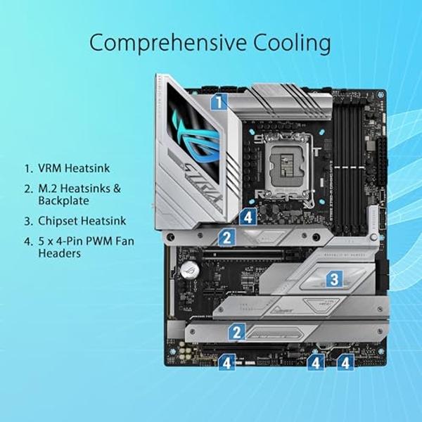 ASUS ROG Strix Z790-A Gaming WiFi II (WiFI 7) LGA 1700(Intel 14th & 13th & 12th Gen) ATX gaming motherboard(DDR5,5X M.2 slots,PCIe 5.0 x16,front-panel USB connector with PD 3.0 up 