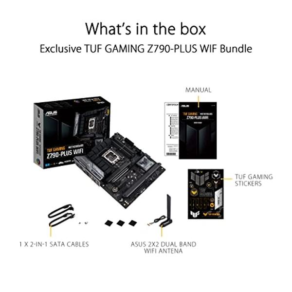 ASUS TUF Gaming Z790-Plus WiFi LGA 1700(Intel 14th,12th &13th Gen) ATX Gaming Motherboard(PCIe 5.0,DDR5,4xM.2 Slots,16+1 DrMOS,WiFi 6,2.5Gb LAN,Front USB 3.2 Gen 2 Type-C,Thunderbo
