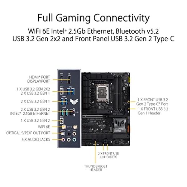 ASUS TUF Gaming Z790-Plus WiFi LGA 1700(Intel 14th,12th &13th Gen) ATX Gaming Motherboard(PCIe 5.0,DDR5,4xM.2 Slots,16+1 DrMOS,WiFi 6,2.5Gb LAN,Front USB 3.2 Gen 2 Type-C,Thunderbo