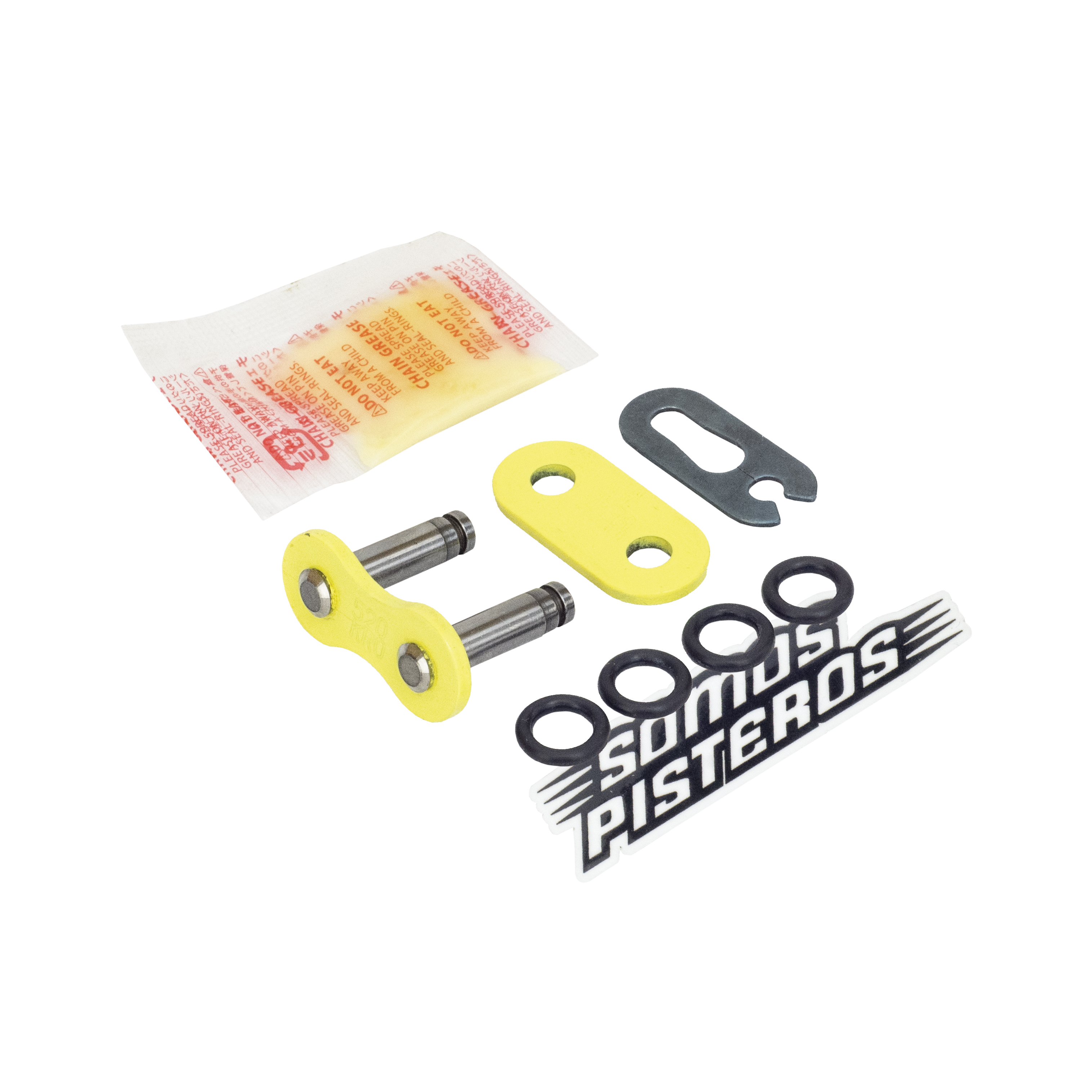 CANDADO CADENA 520 O RING CLIP AMARILLO FLUO RK PULSAR R3