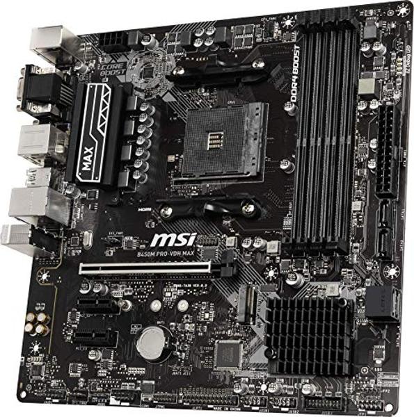 MSI B550M PRO-VDH WiFi ProSeries Motherboard (AMD Ryzen 5000, AM4, DDR4, PCIe 4.0, SATA 6Gb/s, M.2, USB 3.2 Gen 1, Wi-Fi, Bluetooth, D-SUB/HDMI/DP, Micro-ATX)