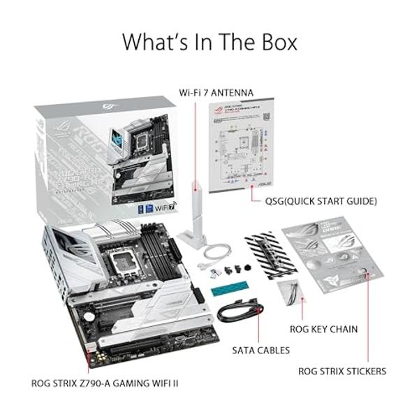 ASUS ROG Strix Z790-A Gaming WiFi II (WiFI 7) LGA 1700(Intel 14th & 13th & 12th Gen) ATX gaming motherboard(DDR5,5X M.2 slots,PCIe 5.0 x16,front-panel USB connector with PD 3.0 up 
