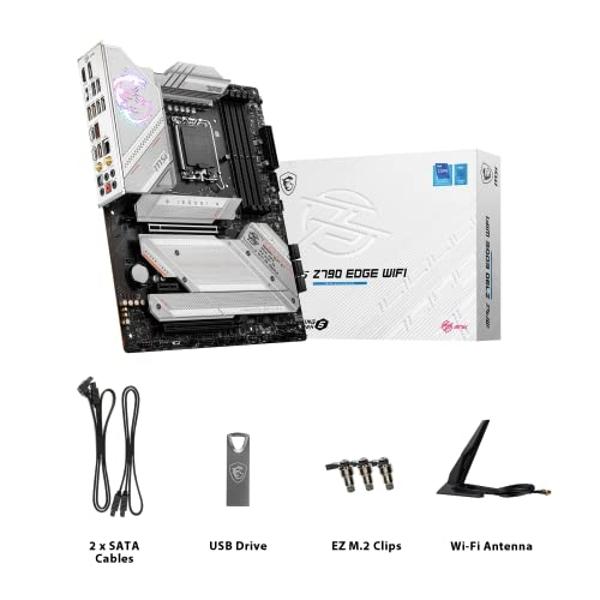MSI MPG Z790 Edge WiFi Gaming Motherboard (Supports 12th/13th/14th Gen Intel Processors, LGA 1700, DDR5, PCIe 5.0, M.2, 2.5Gbps LAN, USB 3.2 Gen2, Wi-Fi 6E, Bluetooth 5.3, ATX)