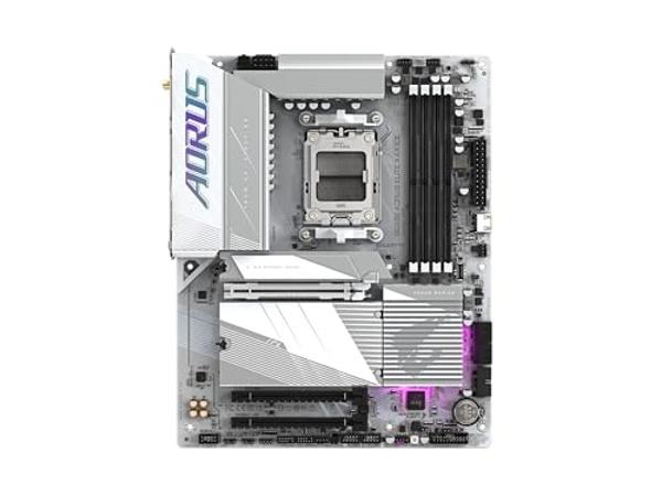 GIGABYTE B650E AORUS Elite X AX ICE AM5 LGA 1718 AMD B650 ATX Motherboard with 5-Year Warranty, DDR5, 3X M.2, PCIe 5.0, USB 3.2 Gen2X2 Type-C, WiFi 6E, 2.5GbE LAN, Q-Flash Plus, EZ