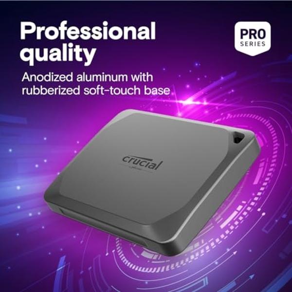 Crucial X9 4TB Portable SSD, Up to 1050MB/s, USB 3.2 USB-C, External Solid State Drive, Compatible with Windows, Mac, & Android, Reliable Storage for Games, Files, & Backups, Black