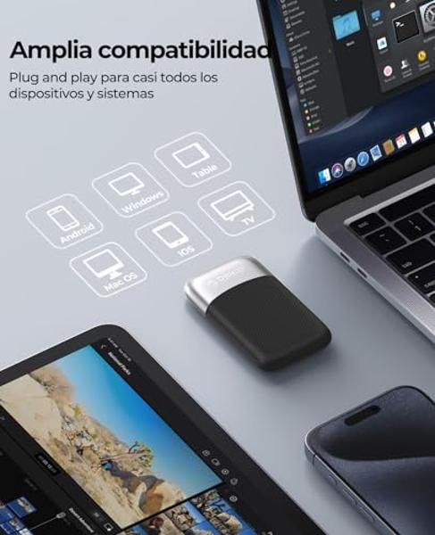 ORICO 2TB External SSD Up to 2000MB/s, Portable Solid State Drive with 20Gbps USB C&A Cable, Reliable Storage for Type-C Smartphone, Tablets, Laptops, USB 3.2 Gen 2x2- M20