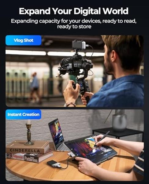 ORICO 2TB External SSD Up to 2000MB/s, Portable Solid State Drive with 20Gbps USB C&A Cable, Reliable Storage for Type-C Smartphone, Tablets, Laptops, USB 3.2 Gen 2x2- M20