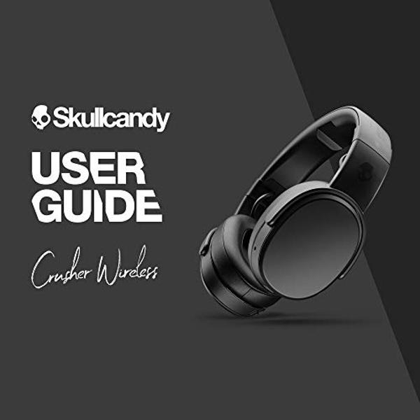 Skullcandy Crusher Wireless Bluetooth Headphones with Multi-Sensory Bass, Noise Isolating Over-Ear Fit, Up to 40 Hours Battery, Microphone for iPhone Android with Travel Bag - Blac