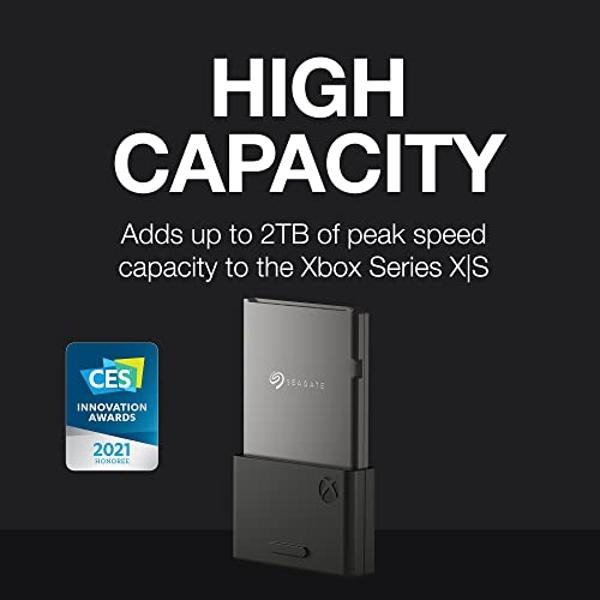 Seagate Storage Expansion Card 2TB Solid State Drive - NVMe SSD for Xbox Series X|S, Quick Resume, Plug & Play, Licensed (STJR2000400) Black