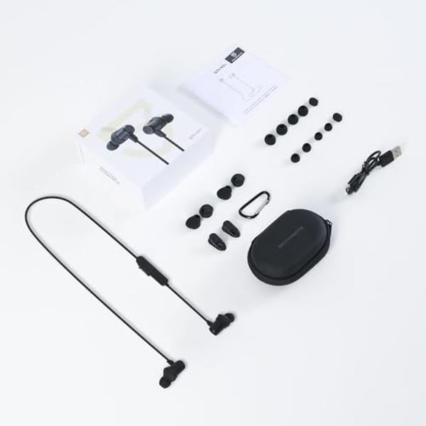 SoundPEATS Q35 HD+ Neckband Bluetooth Headphones, Stable Comfort Wireless Earbuds, Bluetooth 5.2, IPX5 Waterproof Sports Earphones, 17Hrs Dual Magnetic Speaker, Type C, App, QCC304