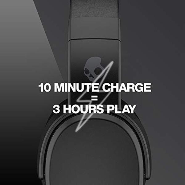 Skullcandy Crusher Wireless Bluetooth Headphones with Multi-Sensory Bass, Noise Isolating Over-Ear Fit, Up to 40 Hours Battery, Microphone for iPhone Android with Travel Bag - Blac