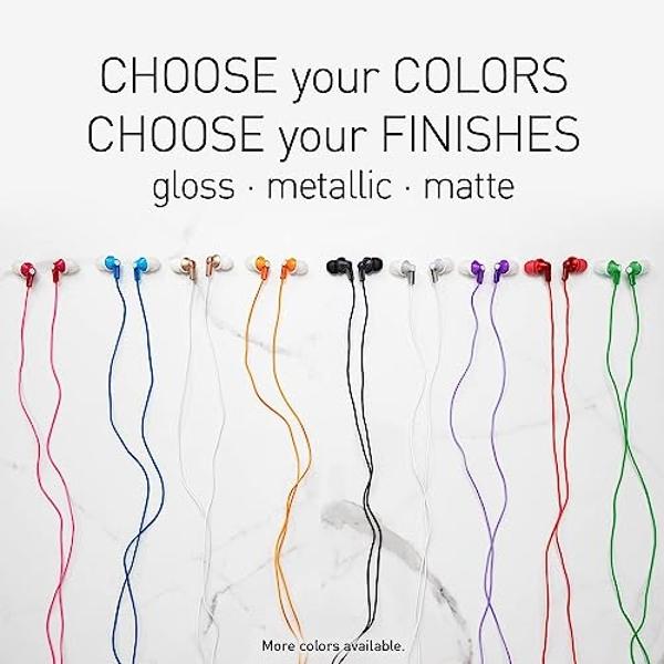 Panasonic ErgoFit Wired Earbuds, 3.5mm Jack in-Ear Headphones with Dynamic Crystal-Clear Sound and Soft Ergonomic Custom-Fit Earpieces (S/M/L), for Phones and Laptops - RP-HJE120-R