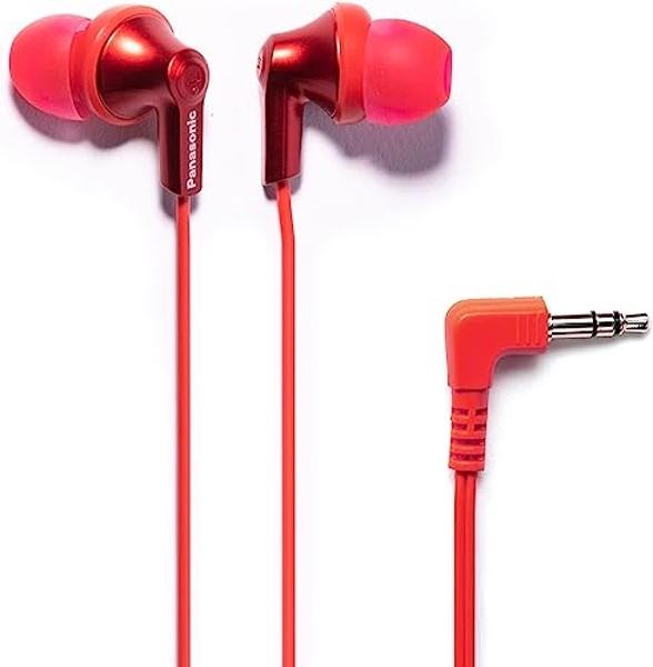 Panasonic ErgoFit Wired Earbuds, 3.5mm Jack in-Ear Headphones with Dynamic Crystal-Clear Sound and Soft Ergonomic Custom-Fit Earpieces (S/M/L), for Phones and Laptops - RP-HJE120-R