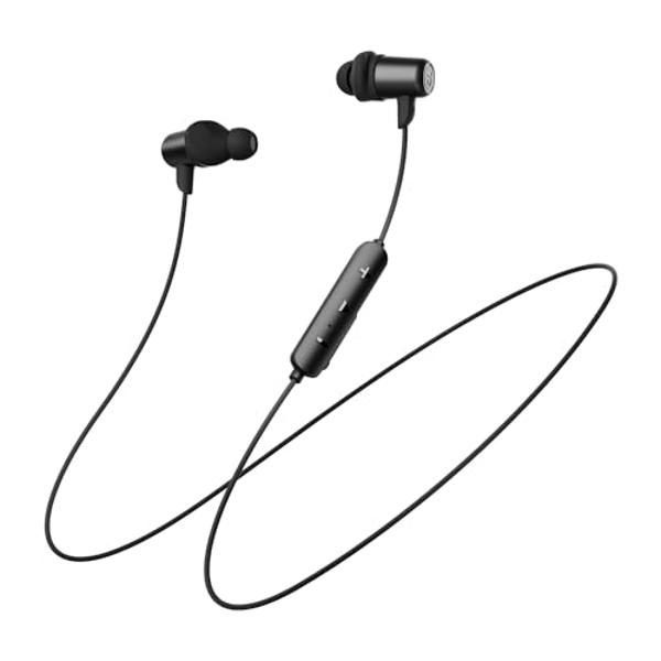 SoundPEATS Q35 HD+ Neckband Bluetooth Headphones, Stable Comfort Wireless Earbuds, Bluetooth 5.2, IPX5 Waterproof Sports Earphones, 17Hrs Dual Magnetic Speaker, Type C, App, QCC304