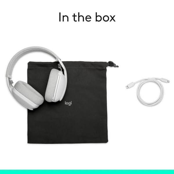 Logitech Zone Vibe 100 Lightweight Wireless Over Ear Headphones with Noise Canceling Microphone, Advanced Multipoint Bluetooth Headset, Works with Teams, Google Meet, Zoom, Mac/PC 