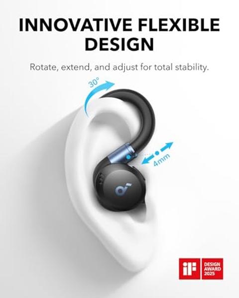 Soundcore Sport X20 by Anker, True-Wireless Workout Earbuds, Rotatable and Extendable Ear Hooks, Noise Cancelling, Deep Bass, IP68 Waterproof, Sweatproof, Dustproof, 48H Play, Spor