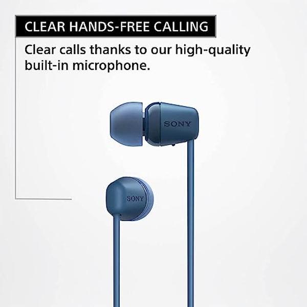 Sony WI-C100 Wireless in-Ear Bluetooth Headphones with Built-in Microphone, White