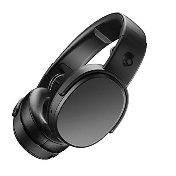 Skullcandy Crusher Wireless Bluetooth Headphones with Multi-Sensory Bass, Noise Isolating Over-Ear Fit, Up to 40 Hours Battery, Microphone for iPhone Android with Travel Bag - Blac