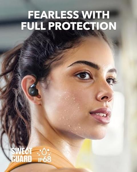 Soundcore Sport X20 by Anker, True-Wireless Workout Earbuds, Rotatable and Extendable Ear Hooks, Noise Cancelling, Deep Bass, IP68 Waterproof, Sweatproof, Dustproof, 48H Play, Spor