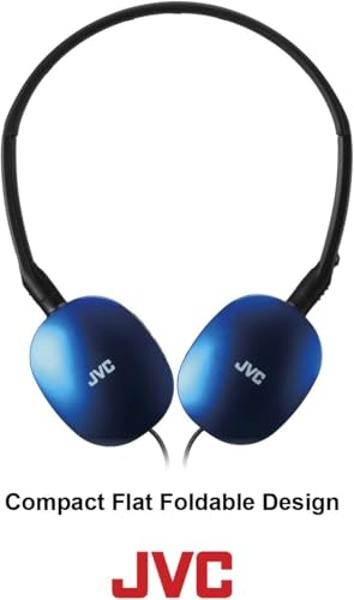 JVC Flats On-Ear Wired Headphones - Flat Foldable Design - 30mm Driver for Powerful Sound - Soft Ear-Pads for Comfort – Steel Headband - Lightweight & Portable - PC/Laptop/Gaming -