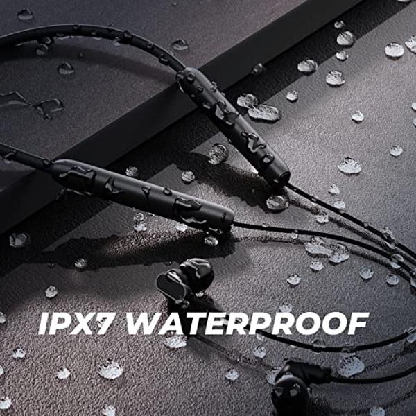 TONEMAC N18 Neckband Bluetooth Earbuds, Wireless Bluetooth 5.2 Headphones with Microphone, Ultra-Lightweight Comfort, IPX7 Waterproof, Deep Bass Strong Beat, 20H Playtime, Magnetic