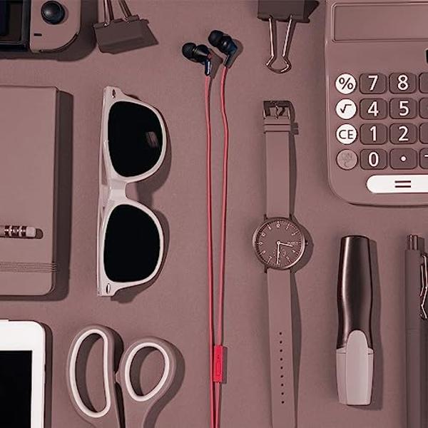 Panasonic ErgoFit Wired Earbuds With Microphone, 3.5mm Jack Headphones with Mic and Call Controller, Ergonomic Custom-Fit Earpieces (S/M/L), for Phones and Laptops - RP-TCM125-KB (